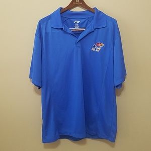 Kansas University KU Jayhawks Mens Polo Shirt L NCAA Golf Lightweight Polyester
